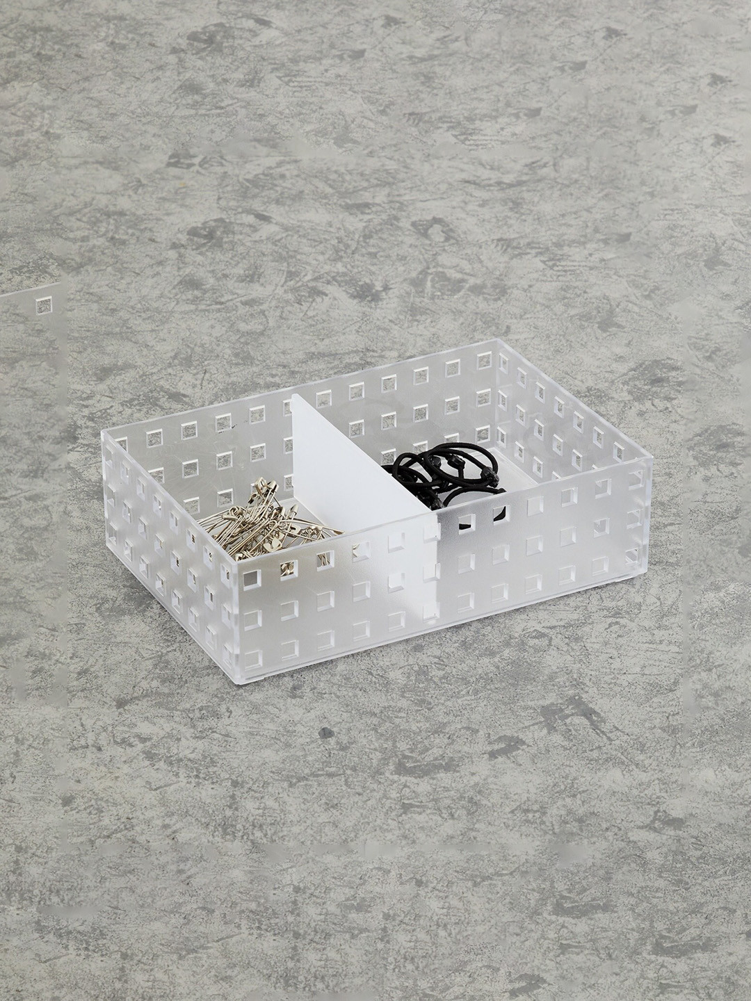 Home Centre Transparent Regan Ashley Stackable Storage Box with Separator