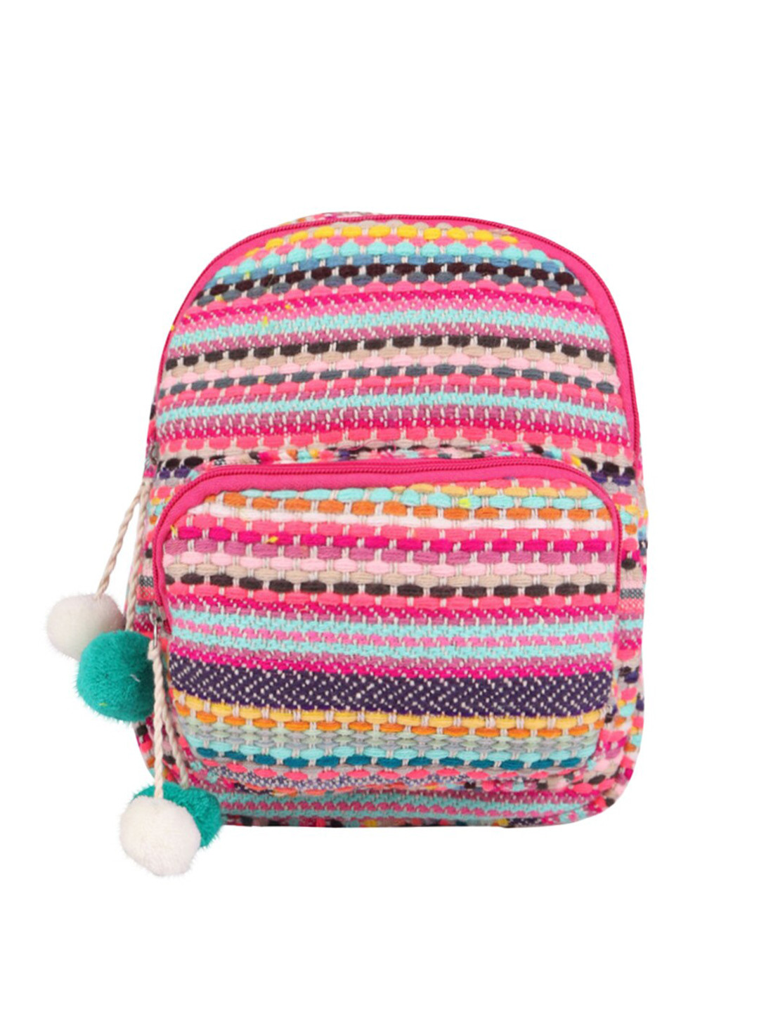 ASTRID Girls Pink & Blue Embroidered Cotton Backpacks