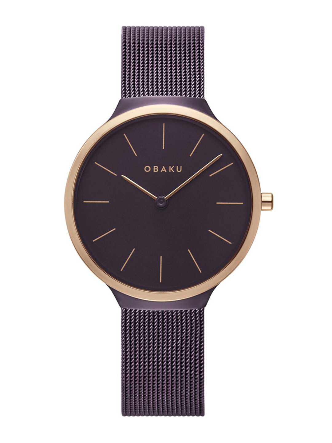 Obaku Women Brown Stainless Steel Straps Analogue Watch V240LXXNMN
