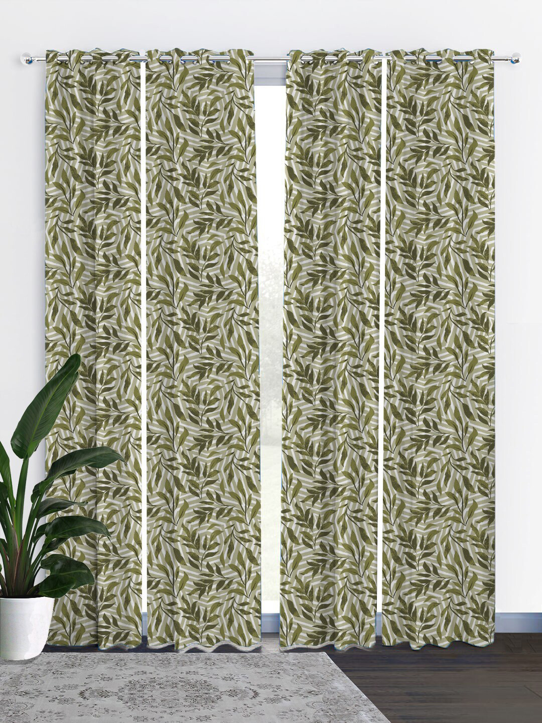 HOUZZCODE Grey Abstract Curtain