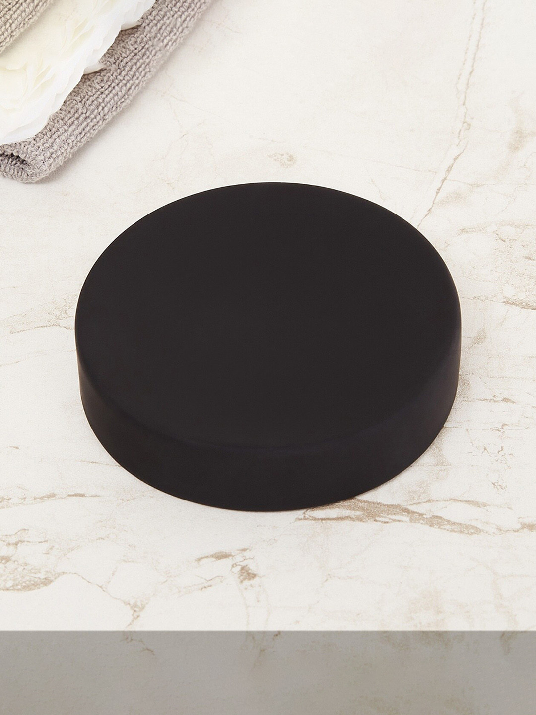 Home Centre Black Solid Soap Dish