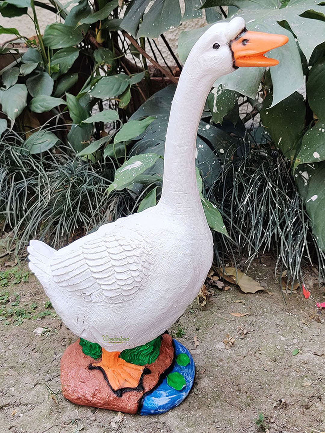 Wonderland White Big Duck/Goose Garden Decor