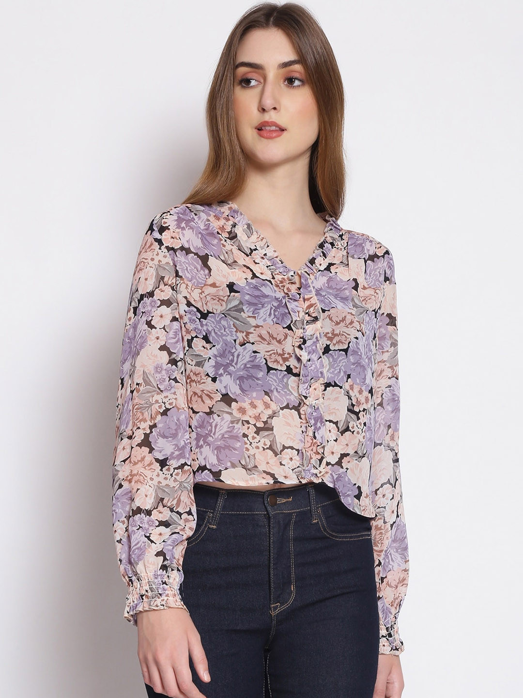 Oxolloxo Multi Floral Shirt Style Top