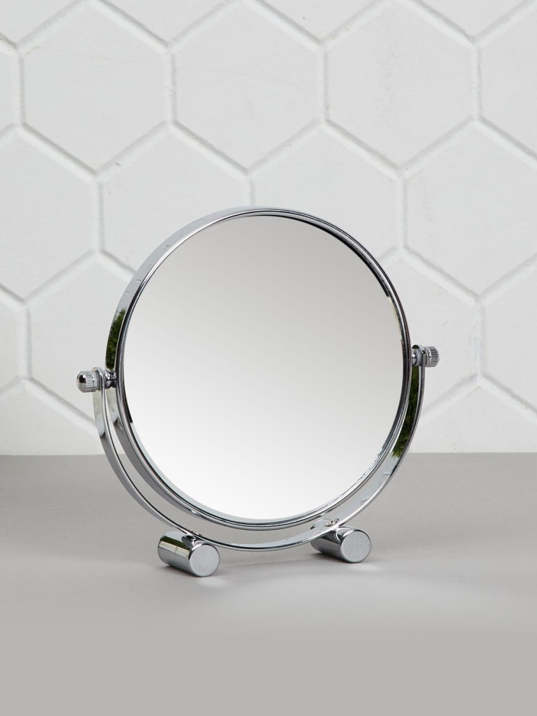 Home Centre Silver-Toned Ella Double-Sided Table Mirror