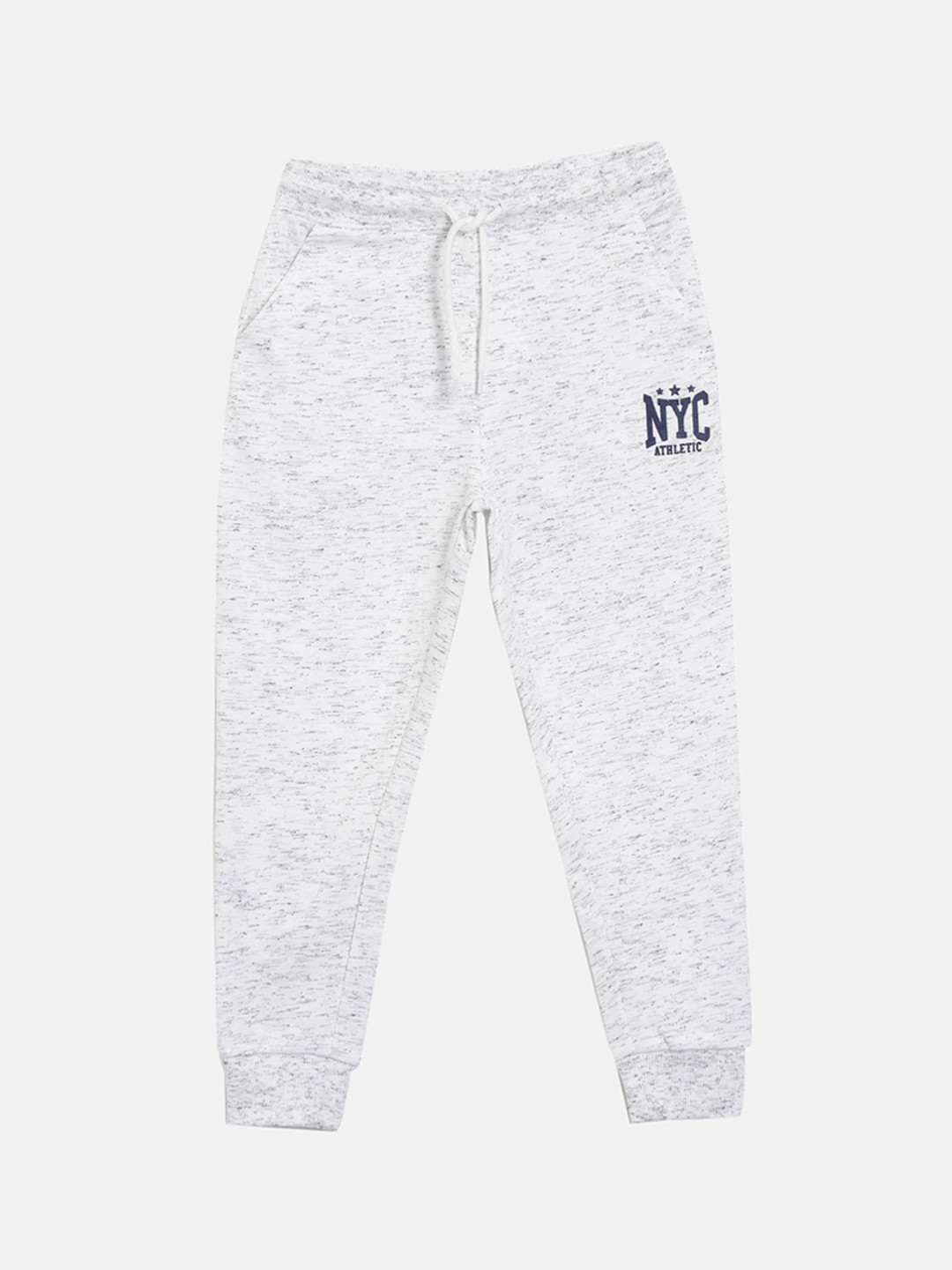 3PIN Boys White Speckled Effect Cotton Joggers