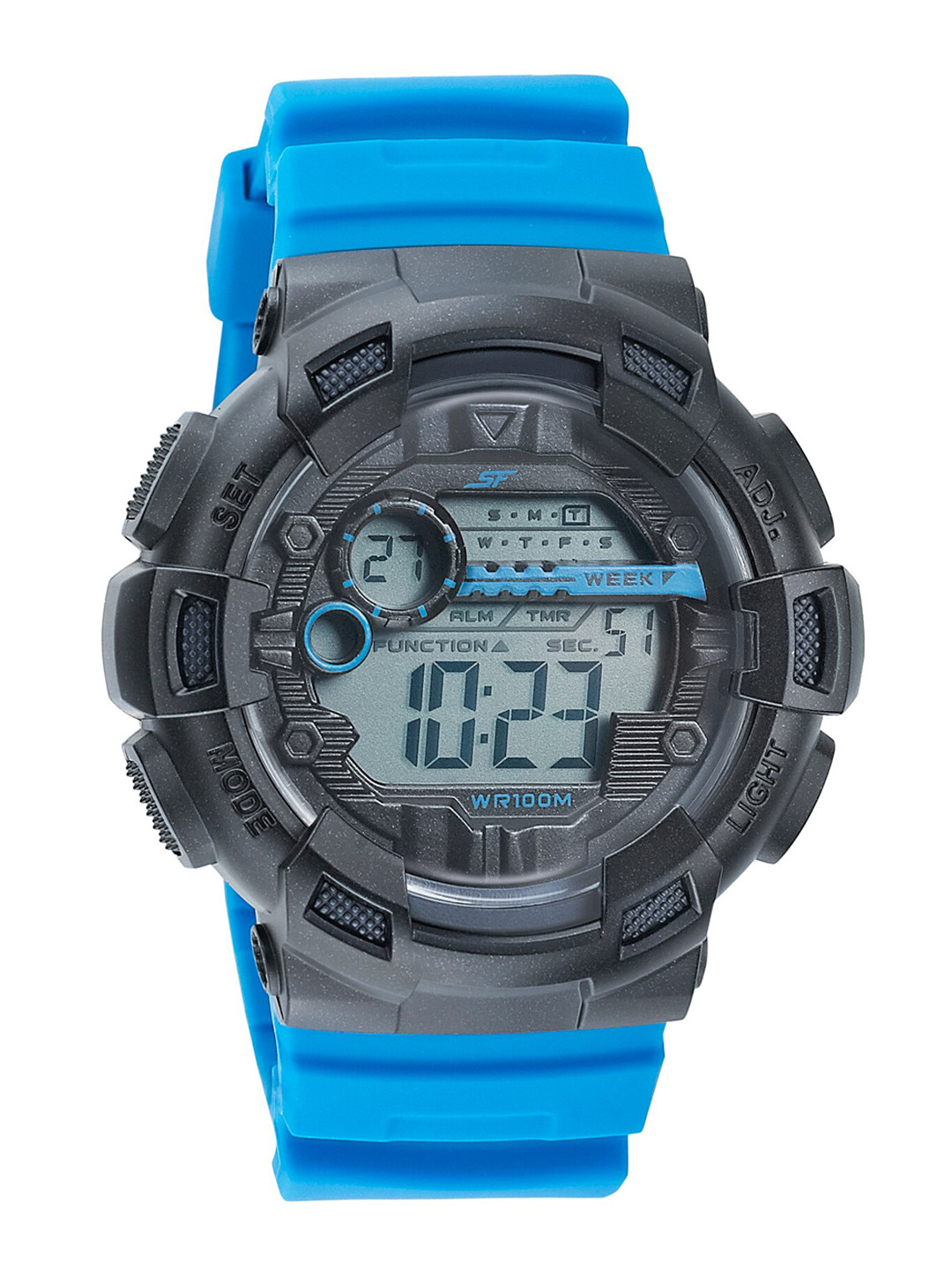 Sonata Men Grey & Black Digital Watch 77053PP09