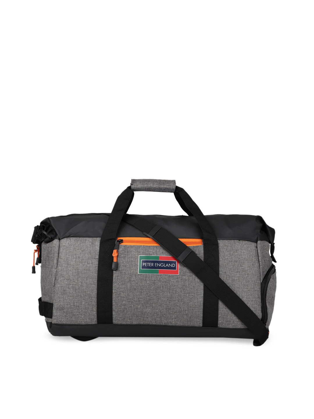 Peter England Men Grey & Black Colourblocked Medium Duffle Bag