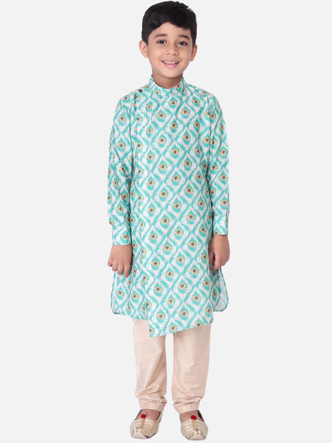 TABARD Boys Green Printed Kurta with Pyjamas