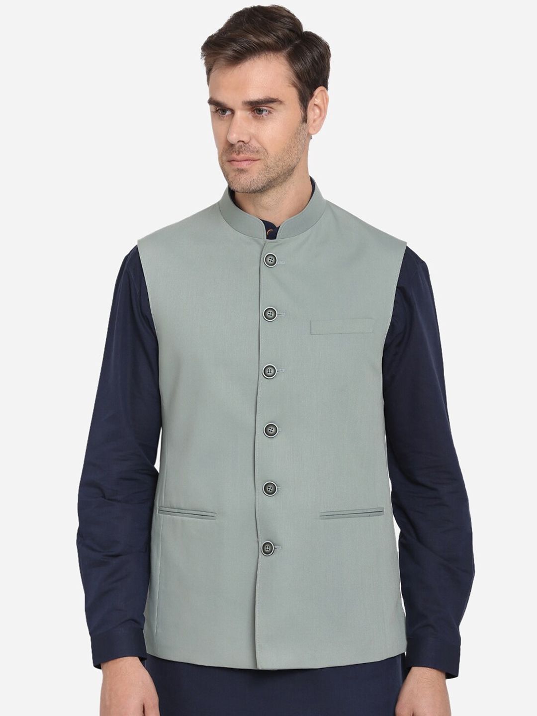 Buy MODI JACKET Men Grey Solid Woven Nehru Jacket Nehru Jackets for Men 14263234 Myntra