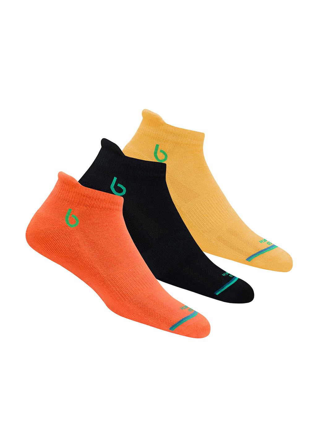 BAMBOS Men Pack Of 3 Assorted Eco Touch Athletic Ankle-Length Socks