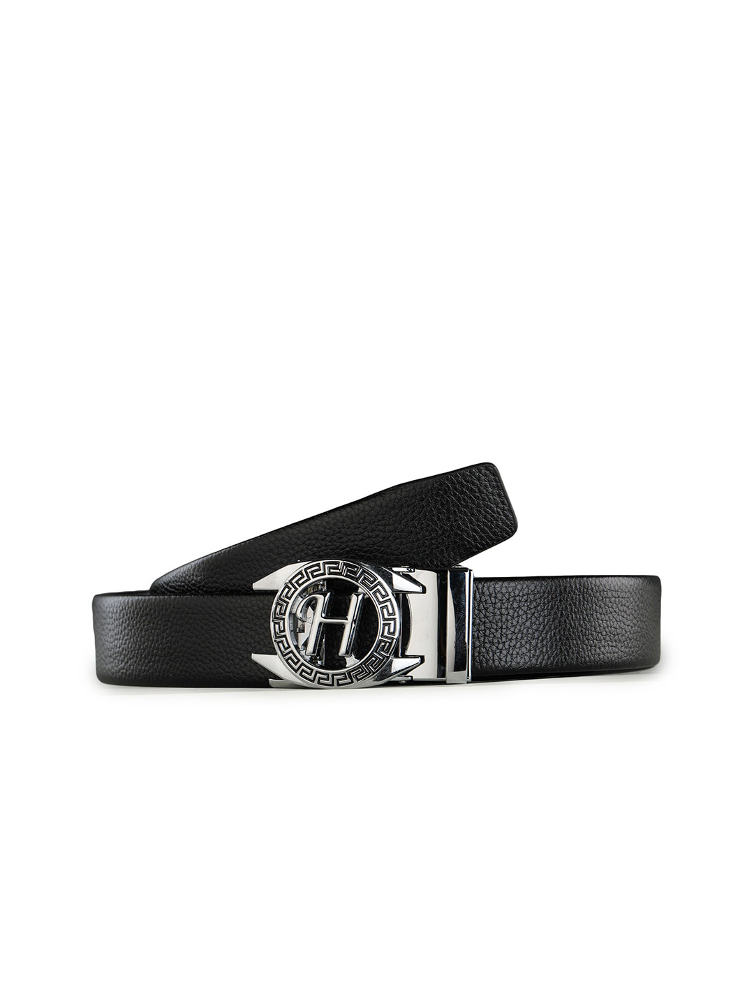 Kastner Men Black & Silver-Toned Textured Belt