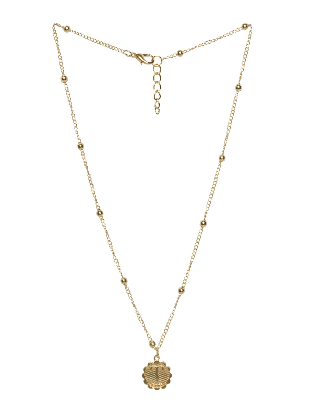 JOKER & WITCH Gold-Toned Aries Zodiac Pendant With Chain