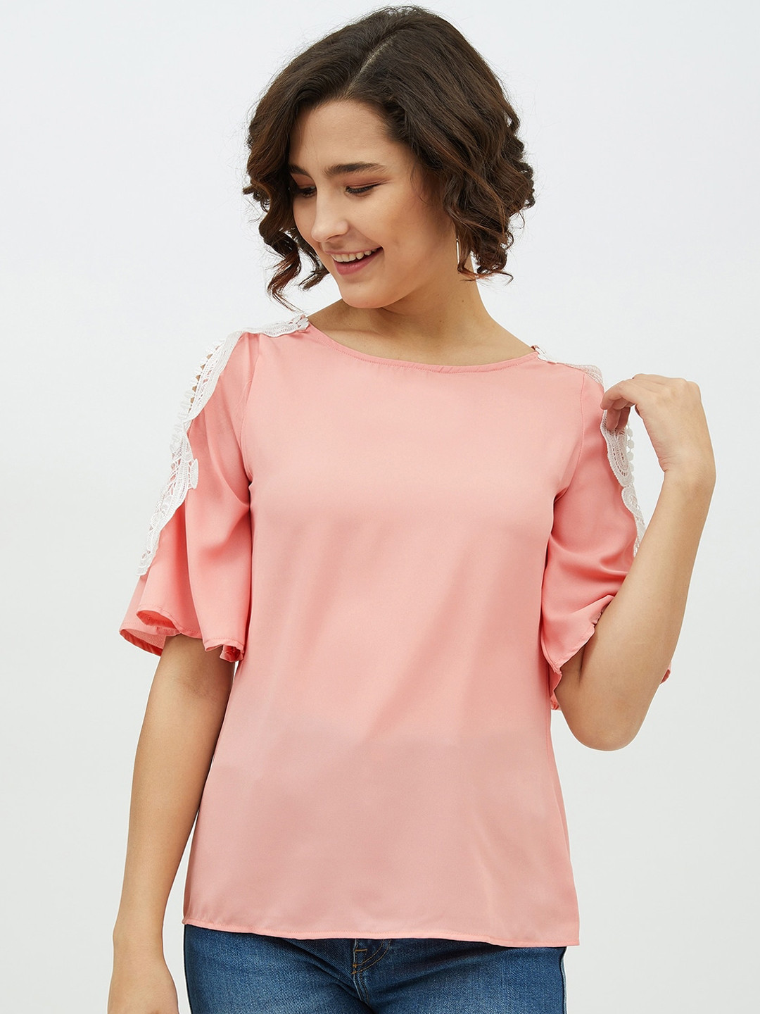 StyleStone Pink Crepe Regular Top