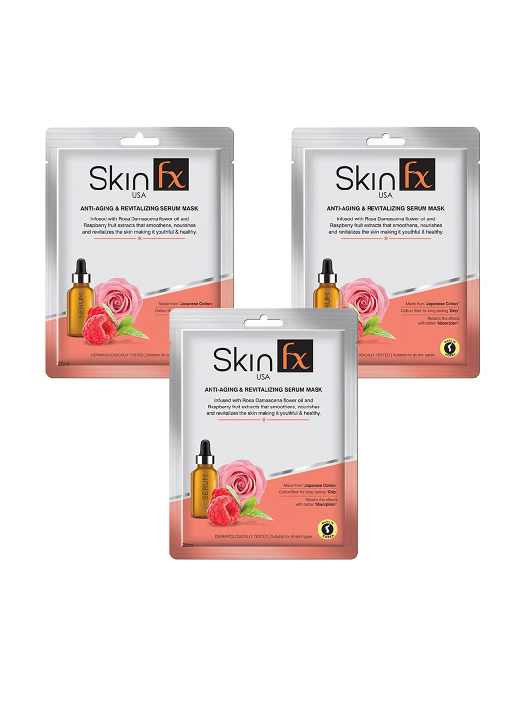 Skin Fx Set of 3 Anti-Aging and Revitalizing Serum Masks