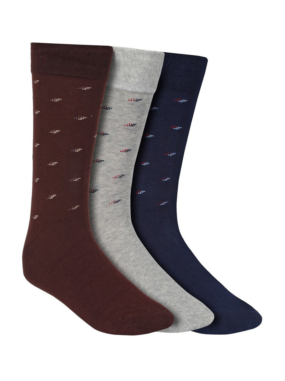 Creature Men Pack Of 3 Assorted Combed Cotton Calf-Length Socks