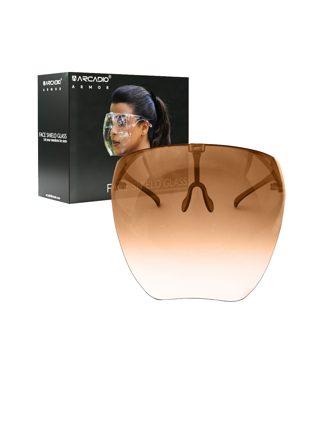 ARCADIO Unisex Brown Gradient Finish Multipurpose Glass Face Shield