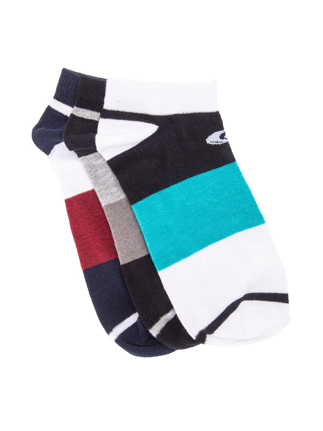 Allen Cooper Men Pack Of 3 Assorted Cotton Ankle-Length Socks