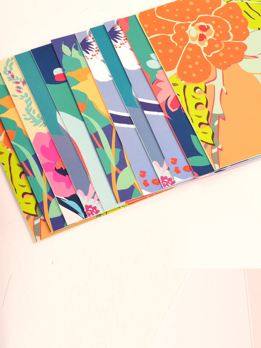 Doodle Set Of 12 Purple & Blue Printed Notecards With Envelope