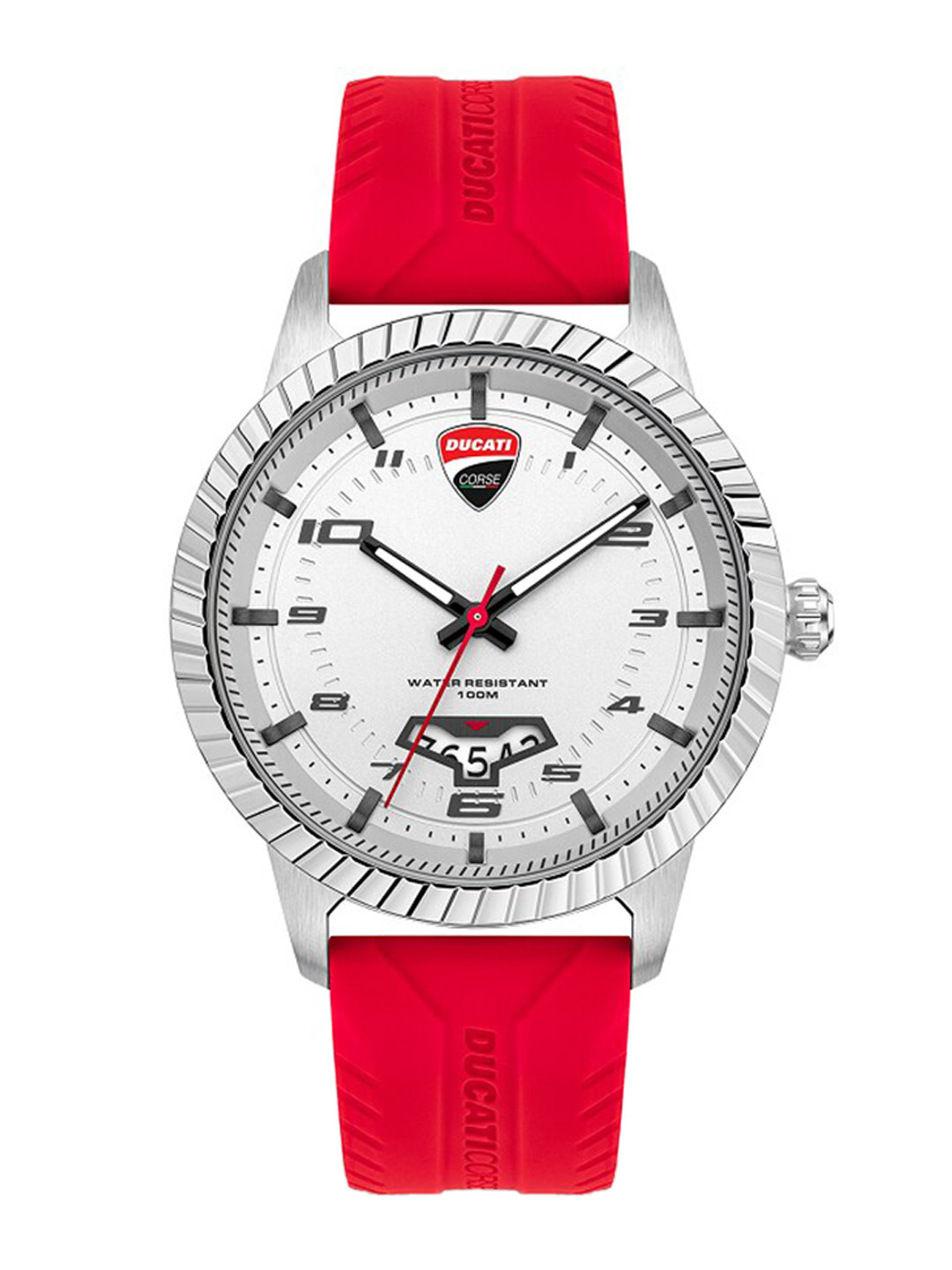 DUCATI CORSE Men White Dial & Red Straps Analogue Watch DTWGN2019502