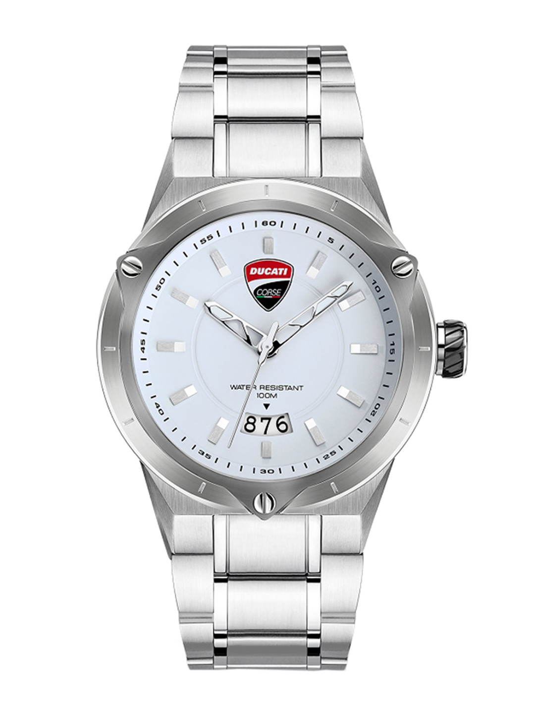 DUCATI CORSE Men White Silver Toned Analogue Watch DTWGH2019703