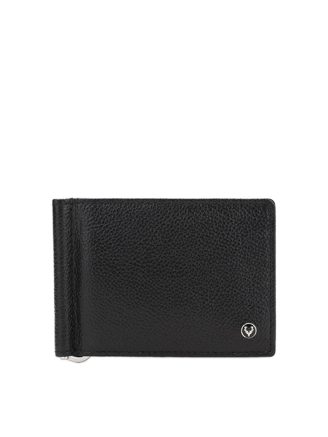 Allen Solly Men Black Solid Leather Money Clip