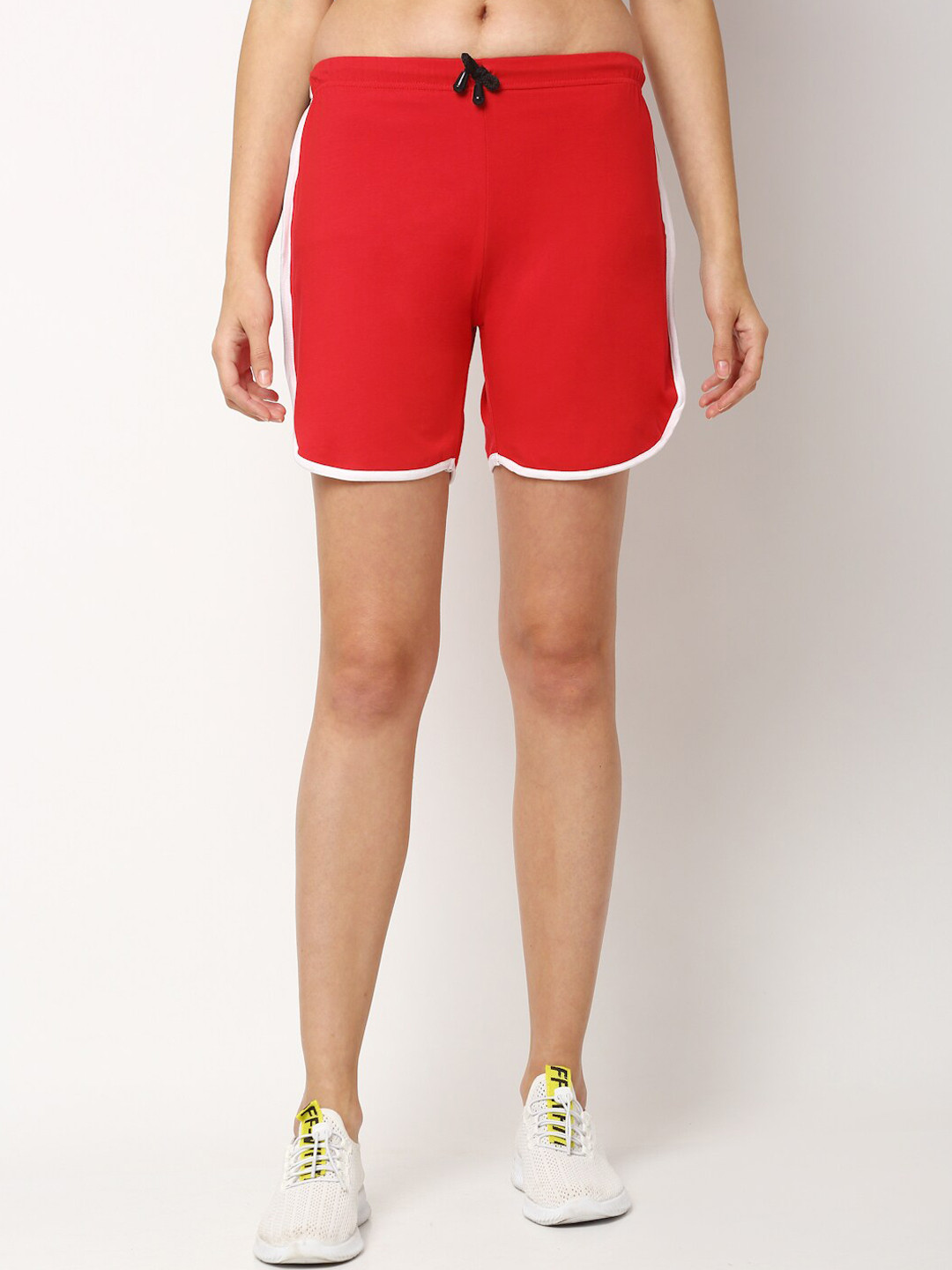 Miaz Lifestyle Women Red Loose Fit Mid-Rise Sports Shorts