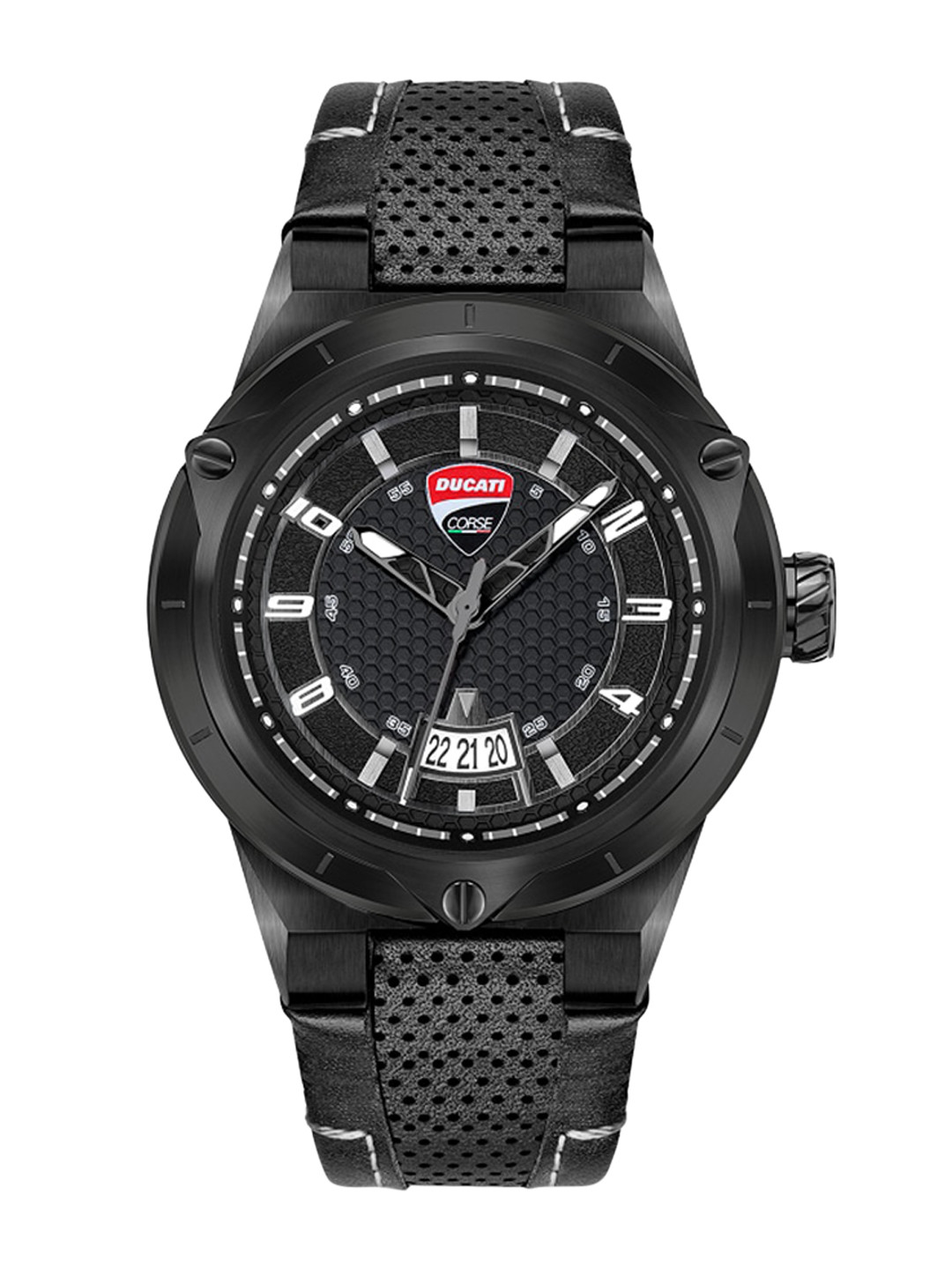 DUCATI CORSE Men Black Dial & Black Straps Analogue Multi Function Watch DTWGB2019702