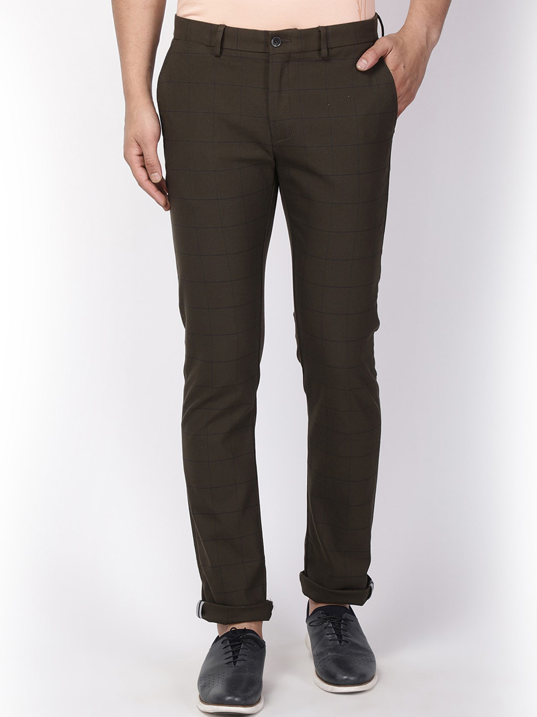 Blackberrys Men Brown B-95 Slim Fit Regular Trousers
