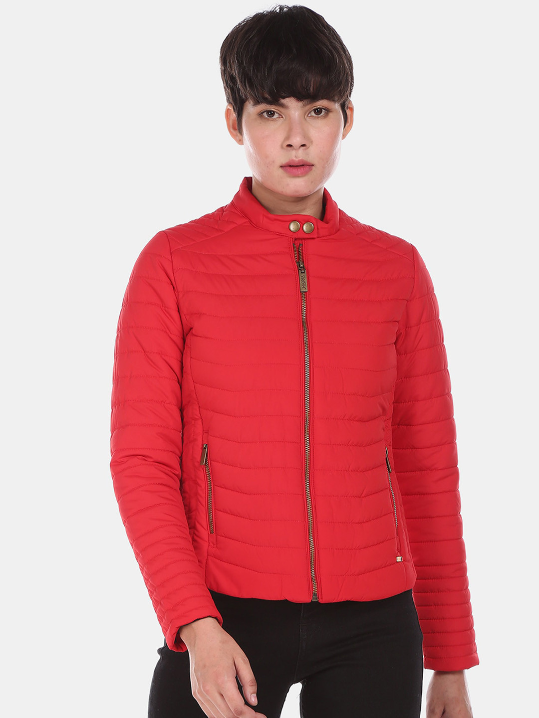U S Polo Assn Women Red Quilted Jacket