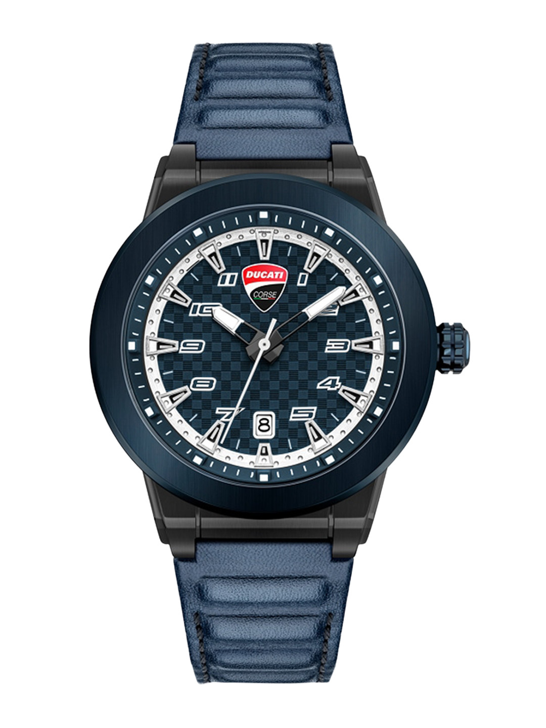 DUCATI CORSE Men Blue Dial & Blue Leather Straps Analogue Watch DTWGB2019402-Blue