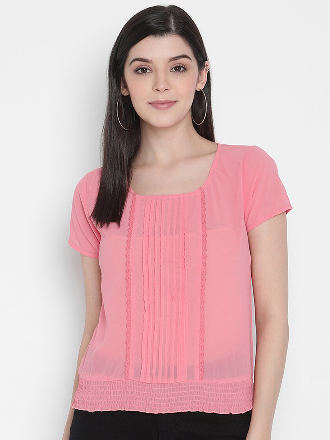 Porsorte Pink Chiffon Regular Top
