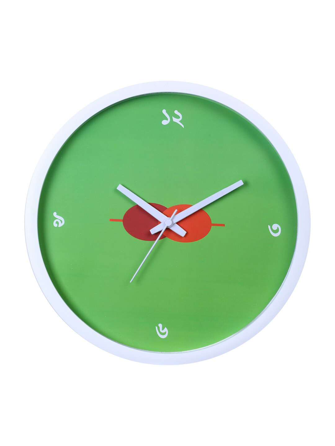 Bodh Design Green & Red Printed Contemporary Wall Clock