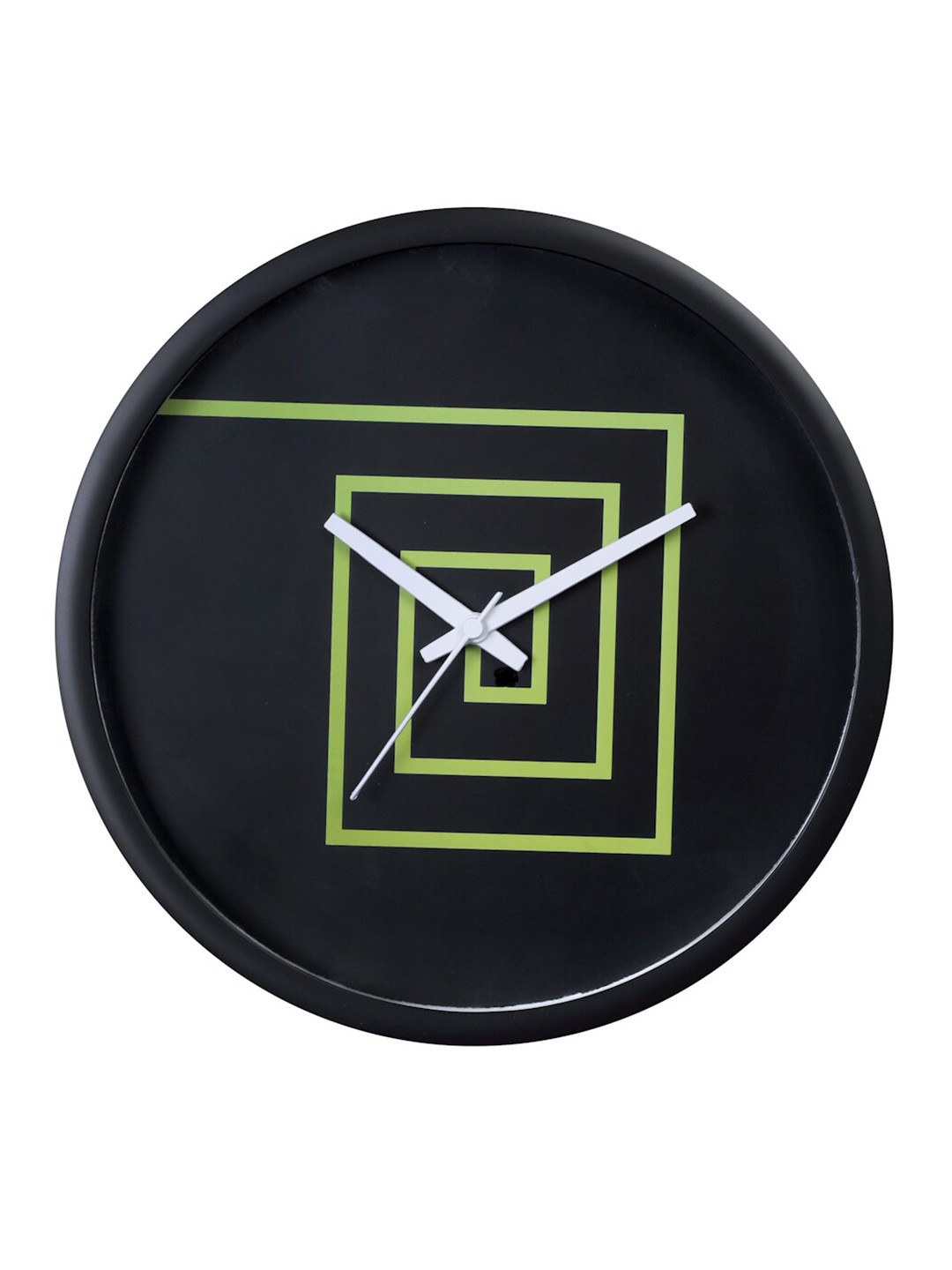 Bodh Design Black & Green Printed Contemporary 28 Cm Analogue Wall Clock
