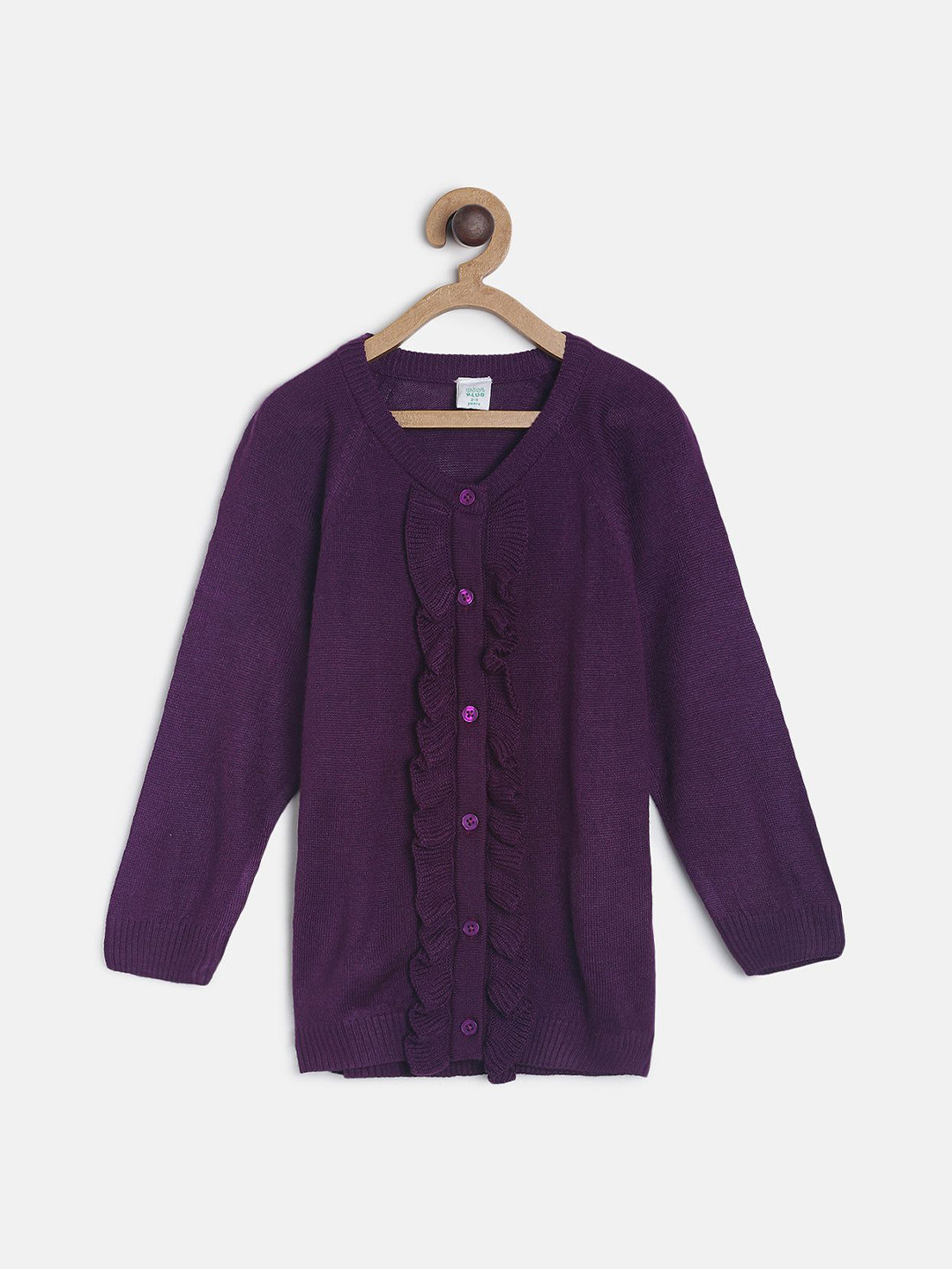 MINI KLUB Girls Purple Acrylic Cardigan