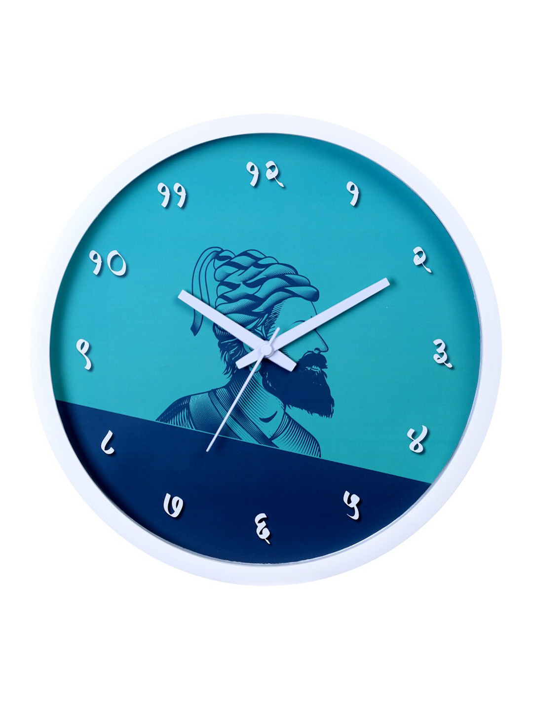 Bodh Design Blue & White Printed Contemporary Wall Clock