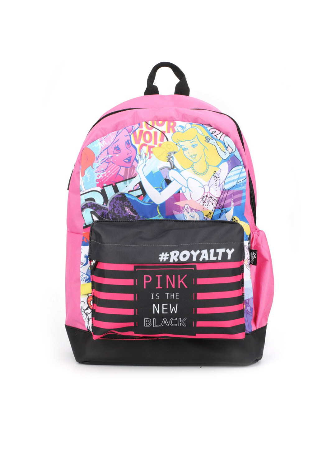Disney Girls Pink & White Graphic Backpack with Compression Straps