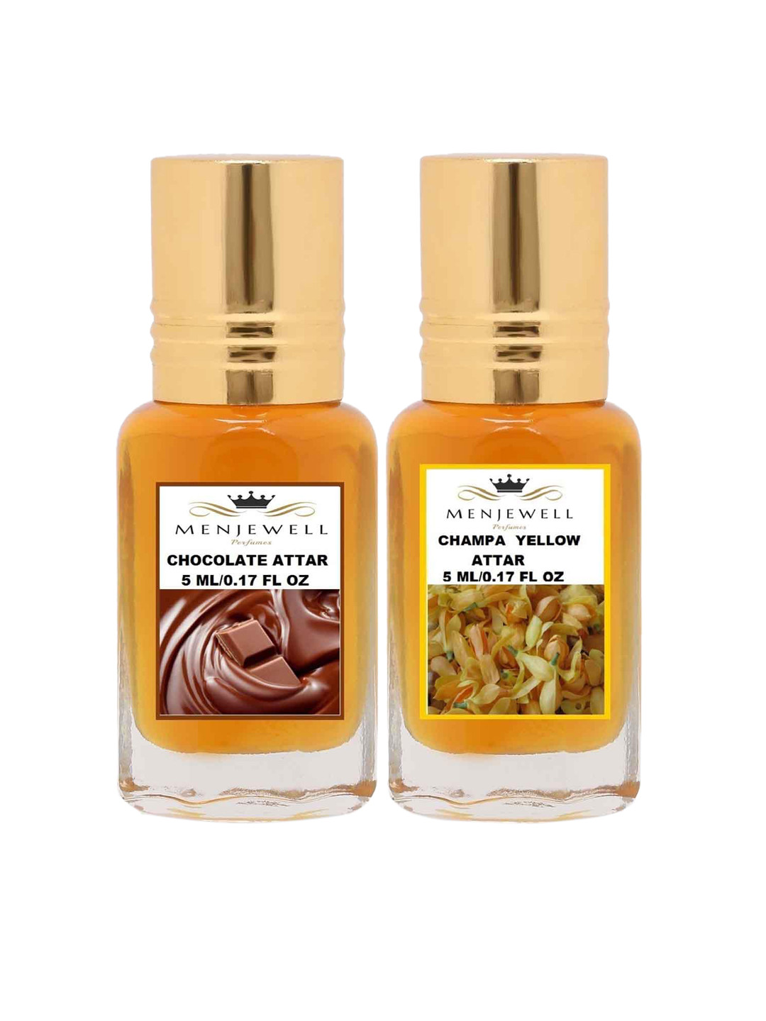 Menjewell Unisex Chocolate Champa Yellow Attar Combo Pack 10 ml