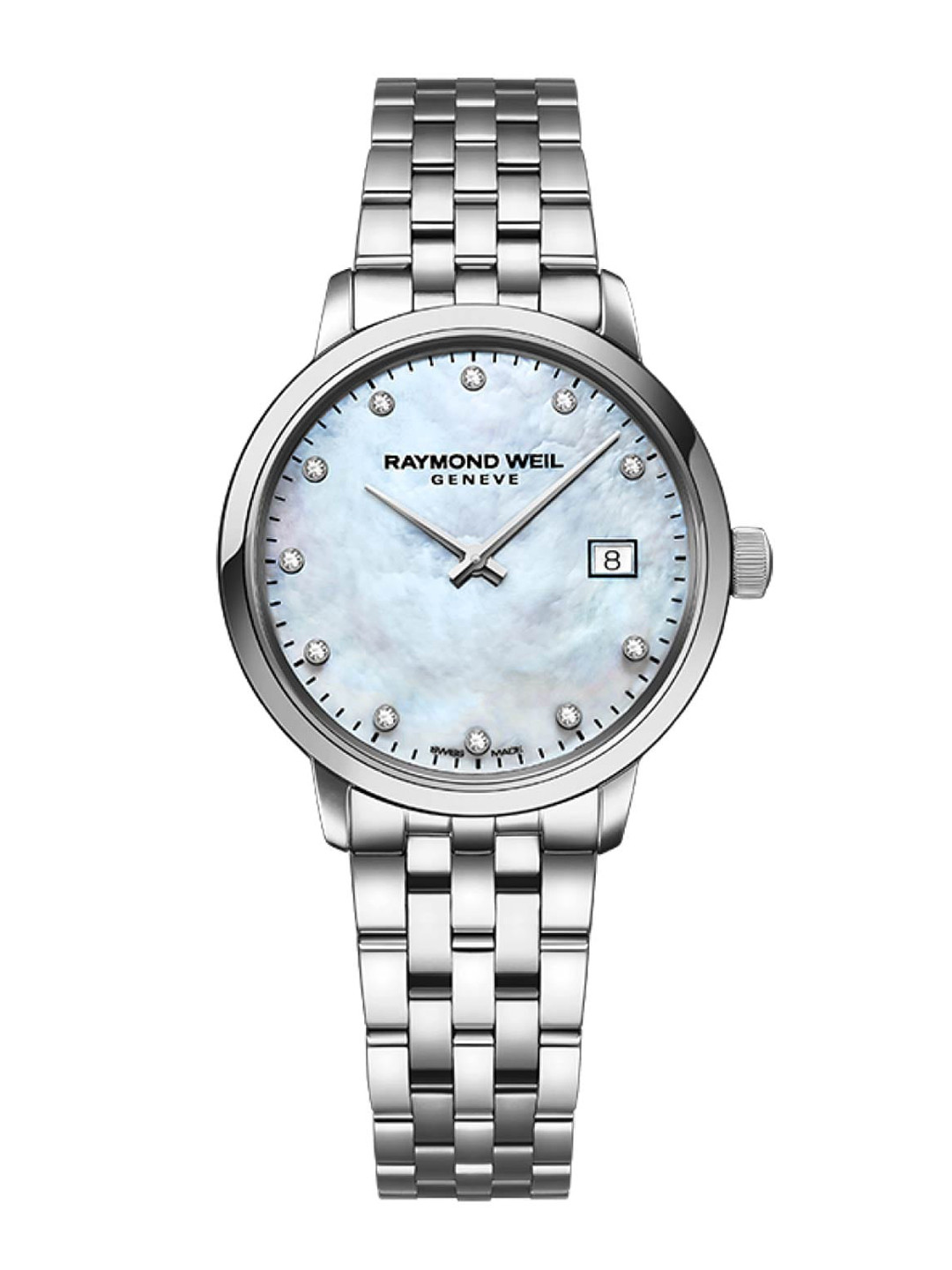 Raymond Weil Women Multicoloured Embellished Dial & Silver Toned Stainless Steel Bracelet Style Straps Watch