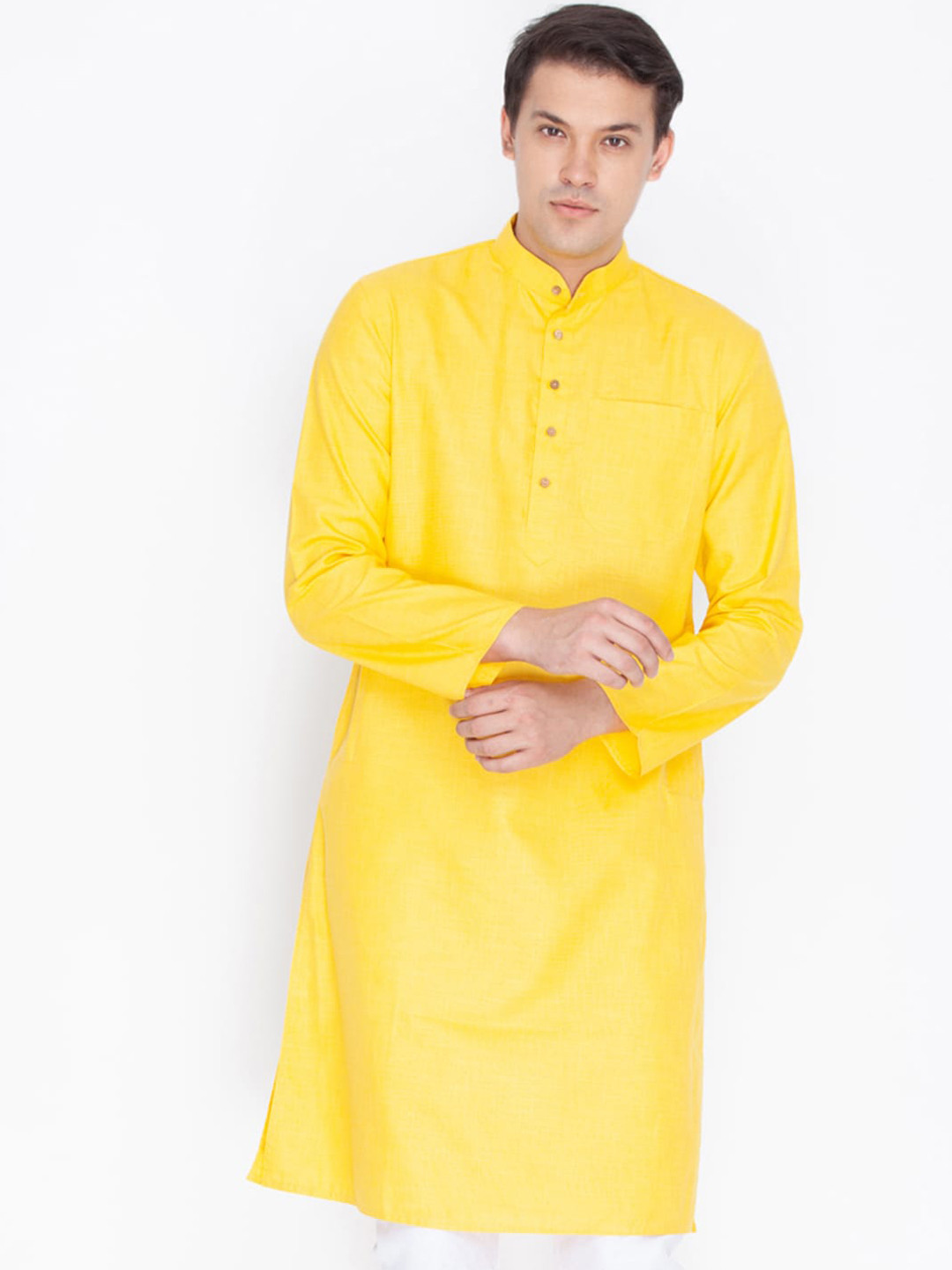 VASTRAMAY Men Yellow Kurta