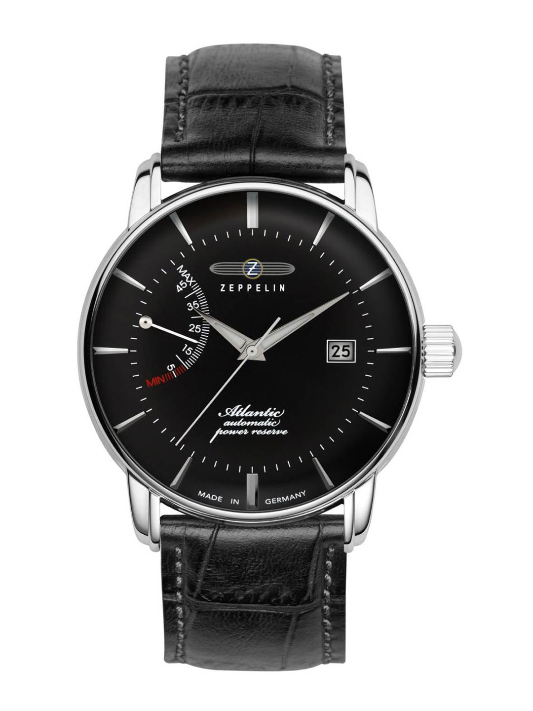 ZEPPELIN Men Black Dial & Black Leather Straps Analogue Automatic Motion Powered Watch