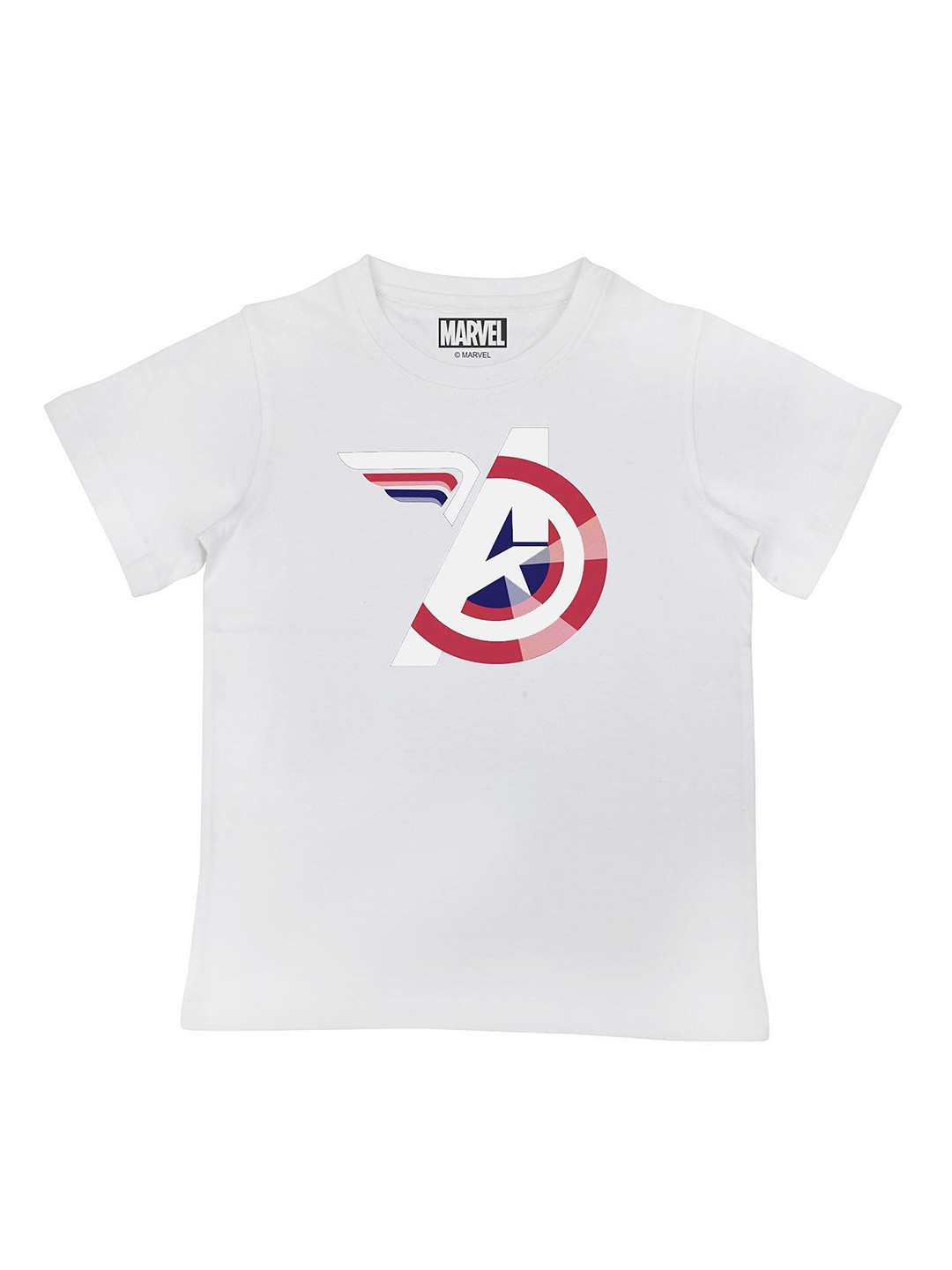 Marvel by Wear Your Mind Boys White Printed Avenger T shirt