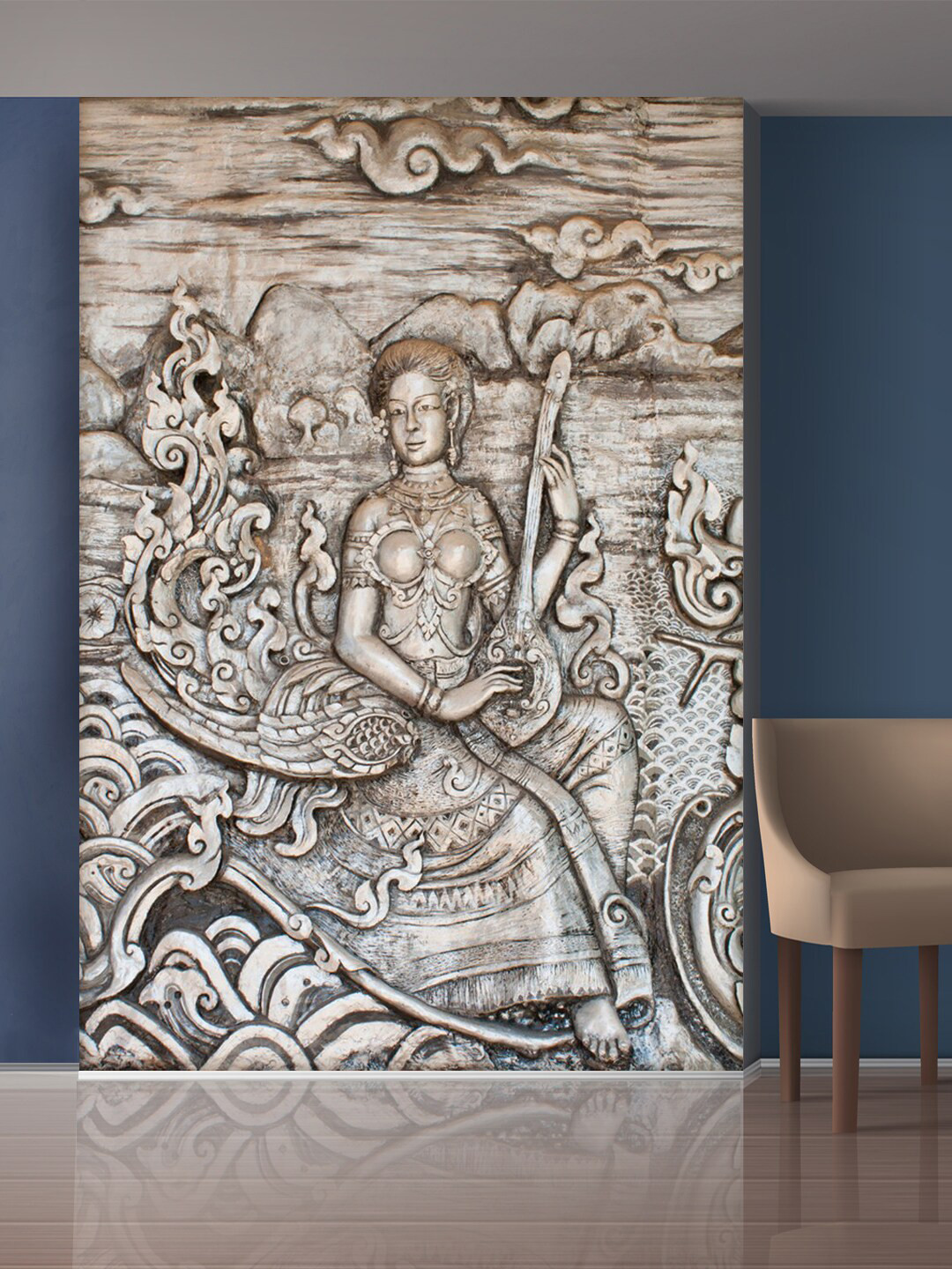 999Store White Beautiful Lady Mural Wallpaper