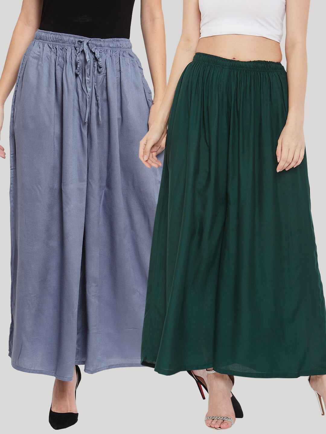 Clora Creation Women Multi 2 Knitted Ethnic Palazzos