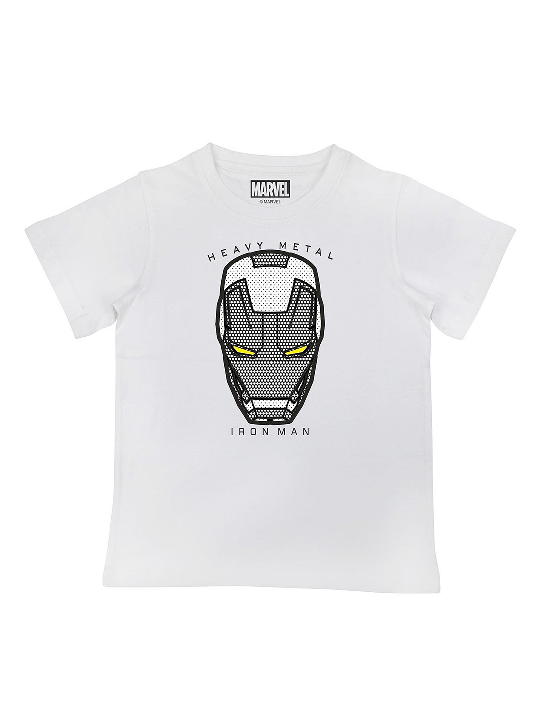 Marvel by Wear Your Mind Boys White Iron Man Printed T-shirt