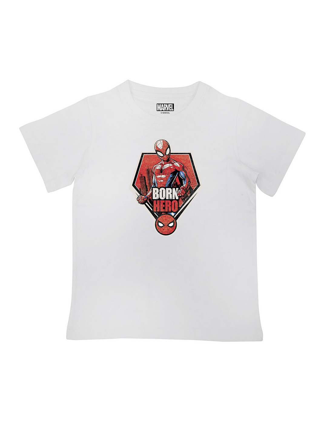 Marvel by Wear Your Mind Boys White & Red Spiderman Printed T-shirt