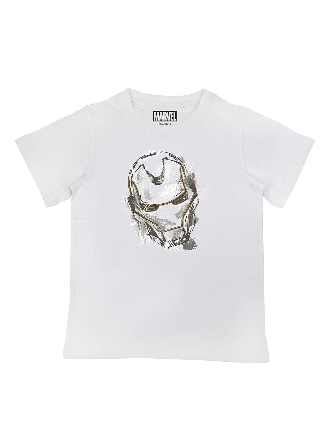 Marvel Boys Avengers White Character Printed Pure Cotton T-shirt