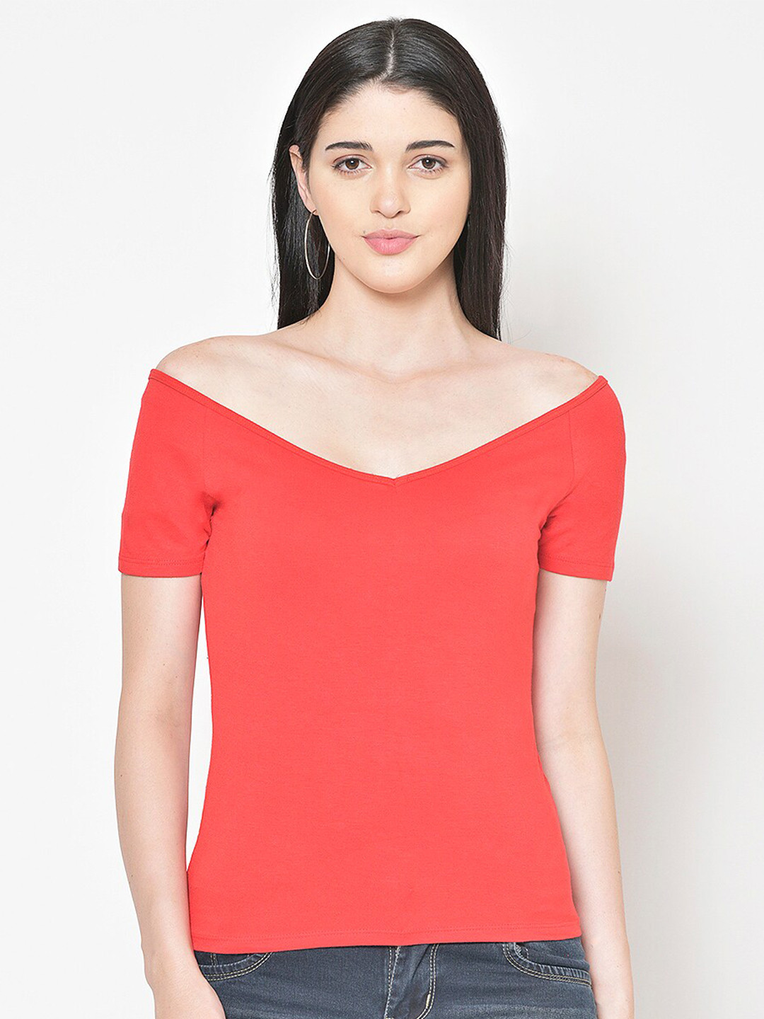 Cation Red Regular Top