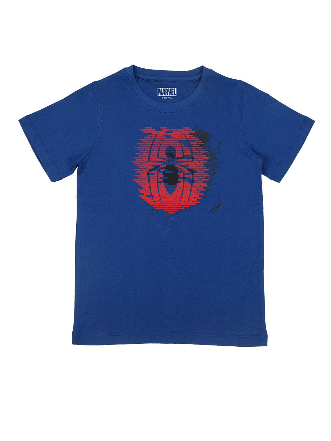 Marvel by Wear Your Mind Boys Royal Blue Spiderman Printed Cotton Pure Cotton T-shirt