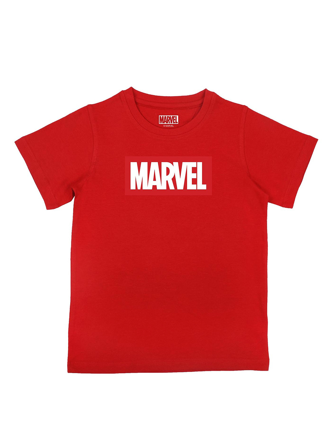 Marvel by Wear Your Mind Boys Red Brand Logo Printed T-shirt