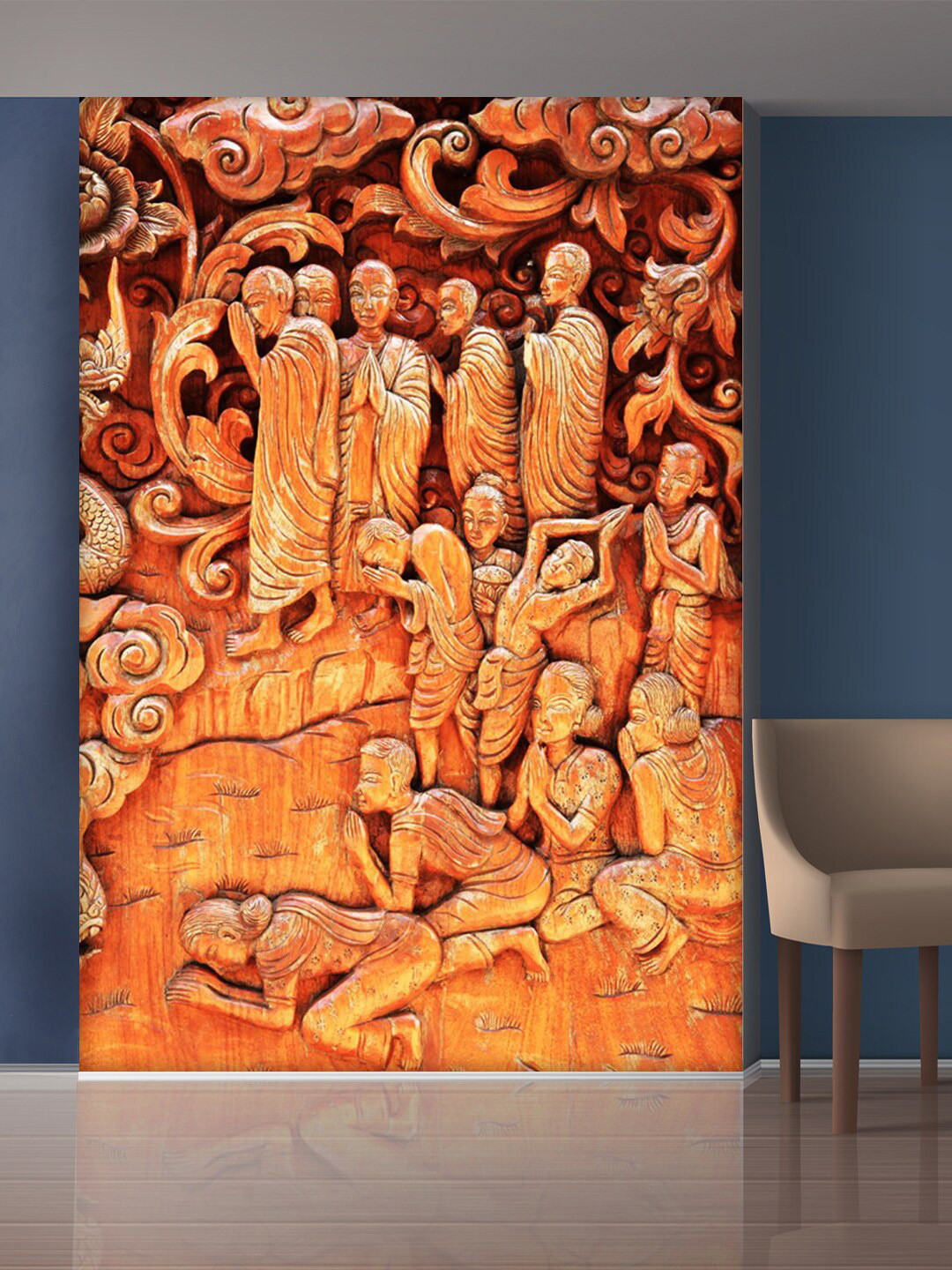 999Store Red & Beige Multiple Praying People Wall Sticker